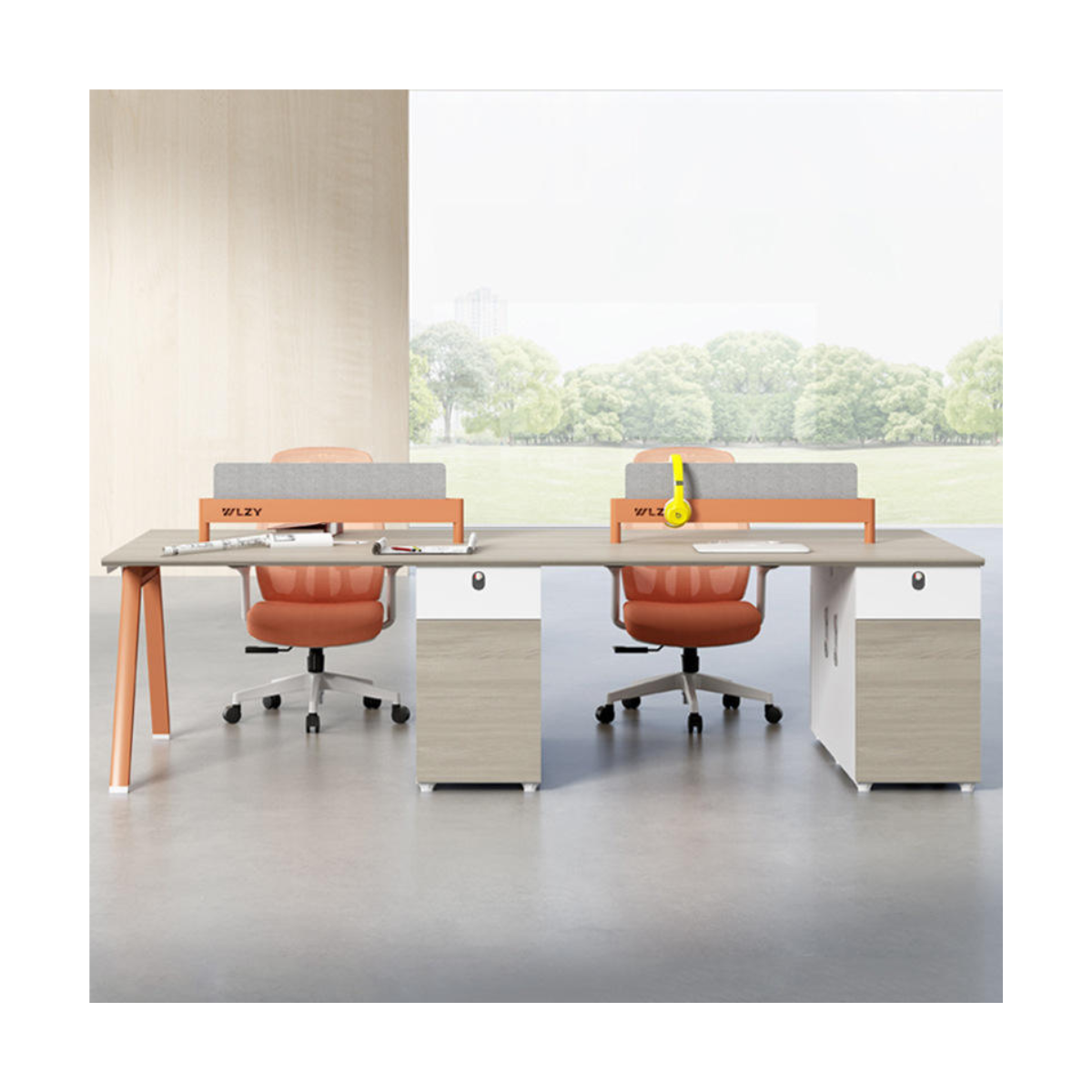 Team Workstation with Pedestal & Privacy